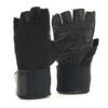 Black Nylon Wrist Wrap Gloves